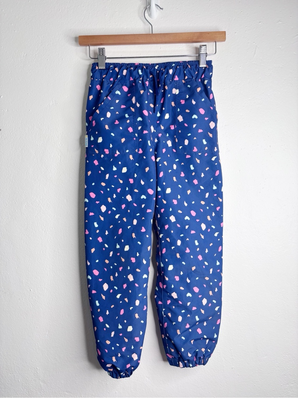 Jan & Jul Rain Pants Blue Pink Confetti Print Size 6 yrs